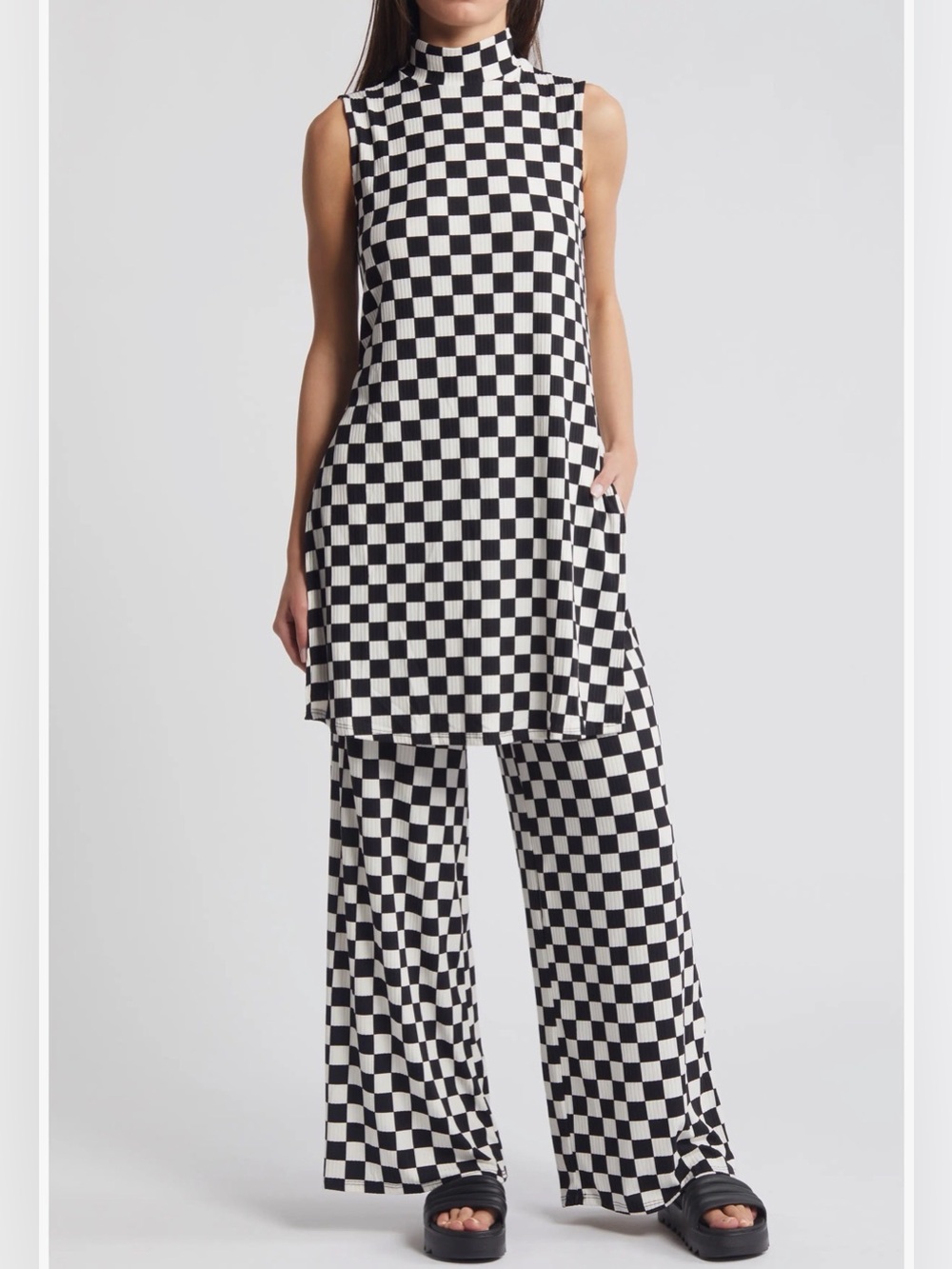 Dressed in Lala Gigi Check Ribbed Pants